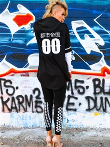 Button Baseball Jersey with Hood & Long Sleeves - Urban Empire