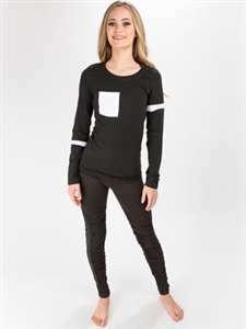 Long Sleeve T Shirt with Pocket & Stripes