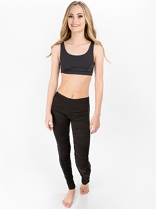 Ruched Legging with Sheer Side Panel